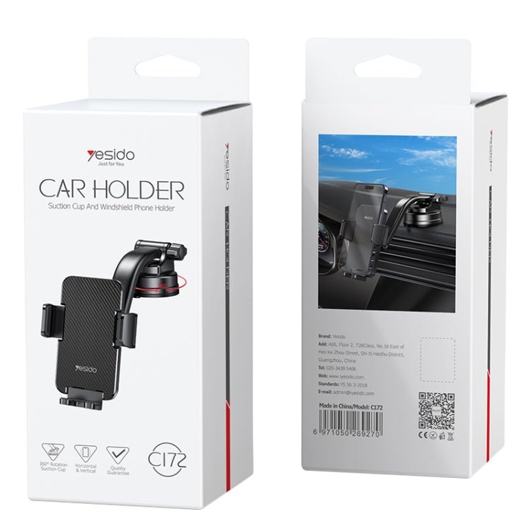 Yesido C172 Suction Cup Type Bending Arm Car Phone Holder, C172 - ORIWHIZ