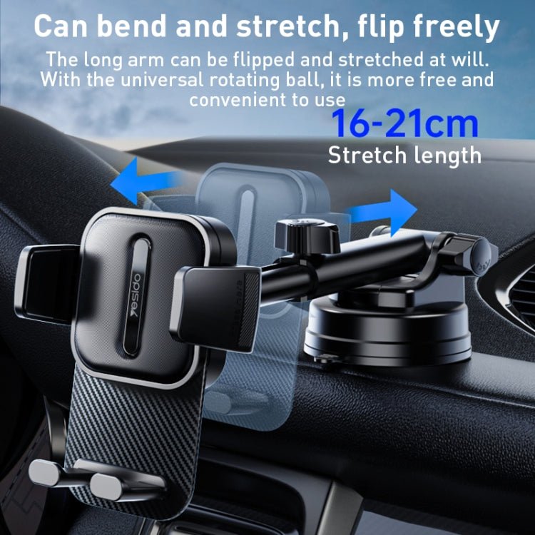 Yesido C174 Suction Cup Type Telescopic Car Phone Holder, C174 - ORIWHIZ