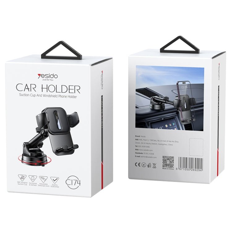 Yesido C174 Suction Cup Type Telescopic Car Phone Holder, C174 - ORIWHIZ