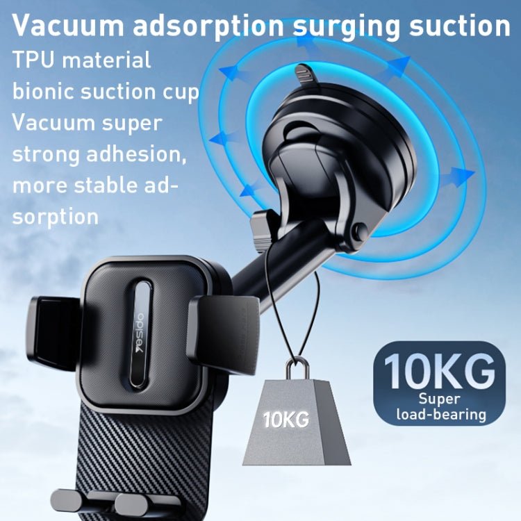 Yesido C174 Suction Cup Type Telescopic Car Phone Holder, C174 - ORIWHIZ