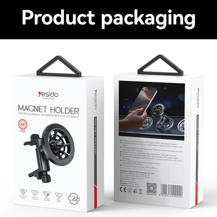 Yesido C221 Car Air Vent MagSafe Magnetic Phone Holder, C221 - ORIWHIZ