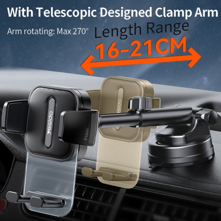 Yesido C261 Suction Cup Type Telescopic Car Phone Holder, C261 - ORIWHIZ