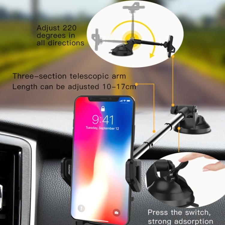 Yesido C40 Car Foldable 360 Degree Rotation Automatic Clip Phone Holder, C40 - ORIWHIZ