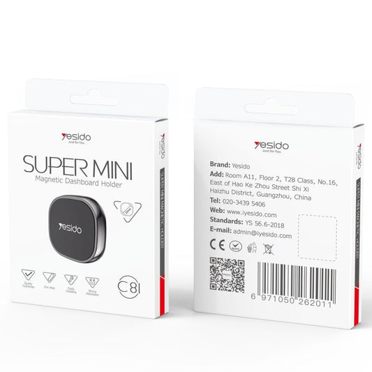 Yesido C81 Car Dashboard Mini Strong Magnetic Phone Holder, C81 (Black), C81 (Silver) - ORIWHIZ