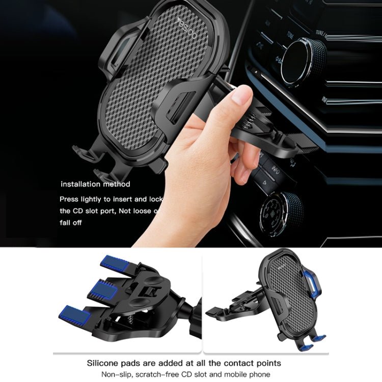Yesido C84 360 Degree Rotating CD Port Car Phone Holder, C84 - ORIWHIZ