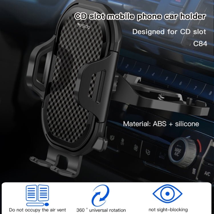 Yesido C84 360 Degree Rotating CD Port Car Phone Holder, C84 - ORIWHIZ