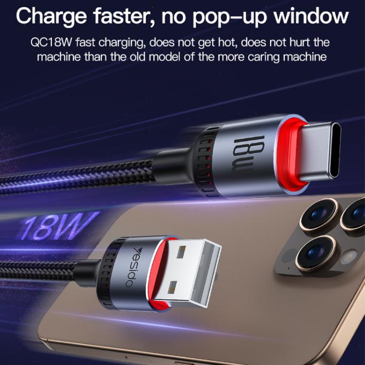 Yesido CA129C 18W 3A USB to USB - C / Type - C Charging Data Cable, Length: 1.2m, CA129C - ORIWHIZ