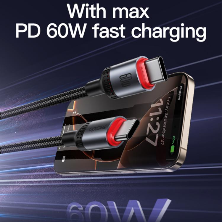 Yesido CA183 PD60W 3A USB - C / Type - C to USB - C / Type - C Charging Data Cable, Length: 2m, CA183 - ORIWHIZ
