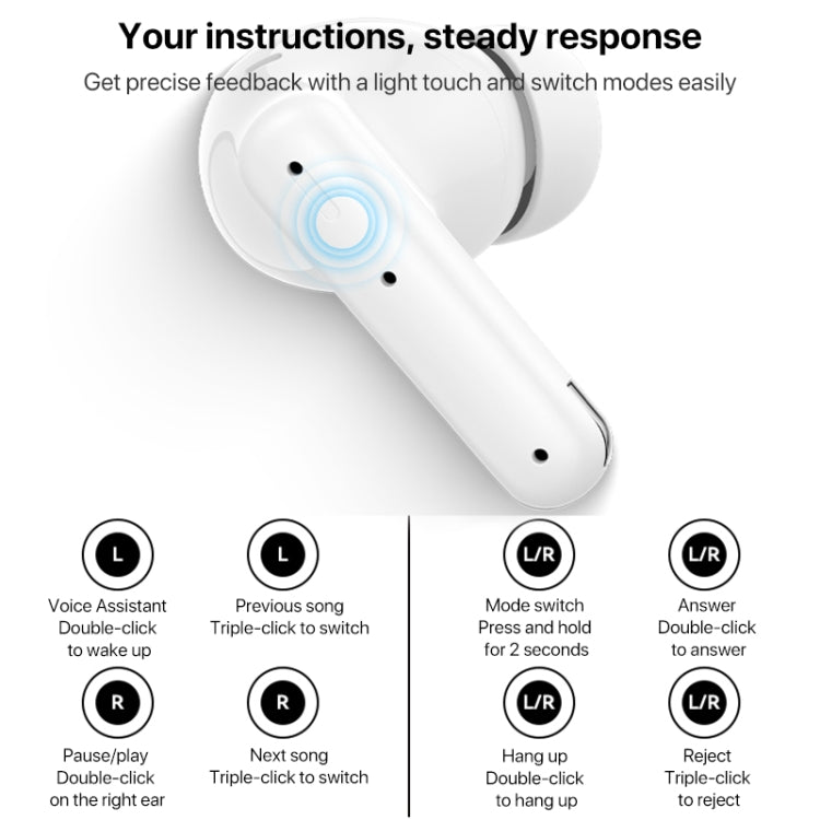 Yesido TWS28 ANC+ENC Dual Noise Reduction Smart TWS Wireless Bluetooth Earphone, TWS28 Beige, TWS28 White - ORIWHIZ