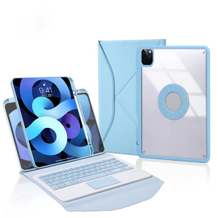 Z11B - A Pen Slot Touchpad Bluetooth Keyboard Leather Tablet Case, For iPad Pro 11 2021/2020/2018, For iPad Air 11 2025 / 2024 / Air 5 / Air 4, For iPad 10.2 2021/2020/2019 - ORIWHIZApple AccessoriesiPad KeyboardiPad Keyboard Universal