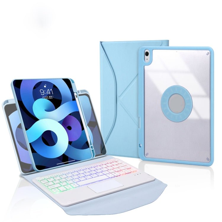Z11B - AS Pen Slot Touchpad Backlight Bluetooth Keyboard Leather Tablet Case, For iPad Pro 11 2021/2020/2018, For iPad Air 11 2025 / 2024 / Air 5 / Air 4, For iPad 10.2 2021/2020/2019 - ORIWHIZApple AccessoriesiPad KeyboardiPad Keyboard Universal