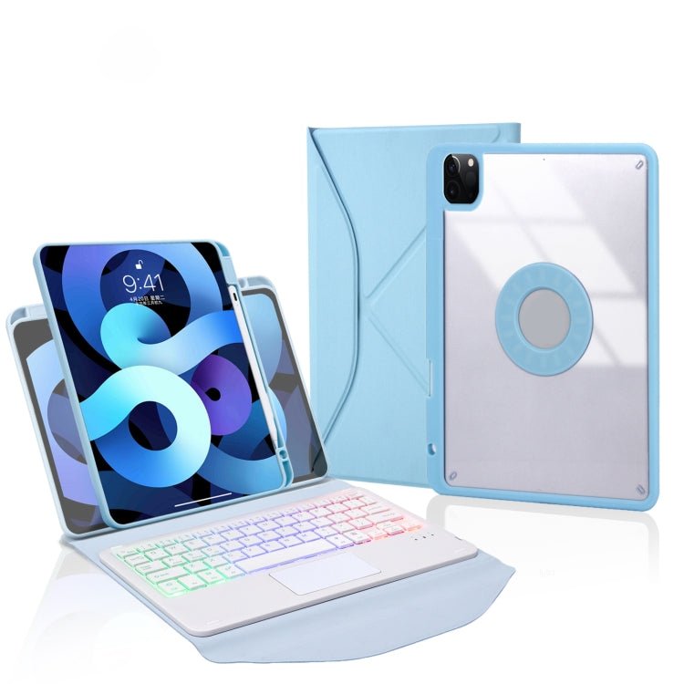 Z11B - AS Pen Slot Touchpad Backlight Bluetooth Keyboard Leather Tablet Case, For iPad Pro 11 2021/2020/2018, For iPad Air 11 2025 / 2024 / Air 5 / Air 4, For iPad 10.2 2021/2020/2019 - ORIWHIZApple AccessoriesiPad KeyboardiPad Keyboard Universal