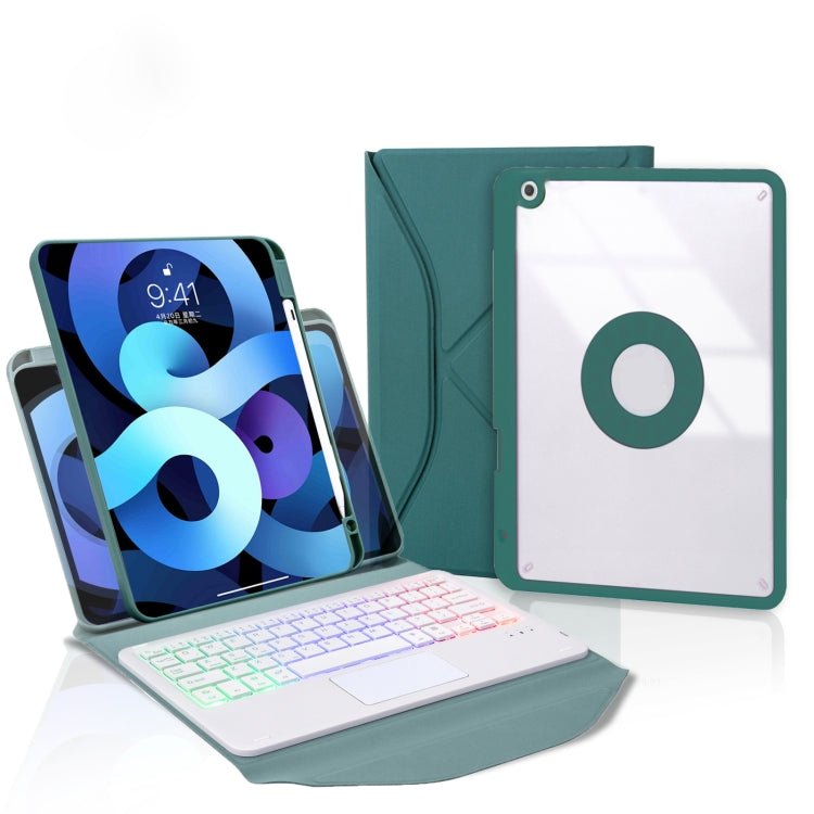 Z11B - AS Pen Slot Touchpad Backlight Bluetooth Keyboard Leather Tablet Case, For iPad Pro 11 2021/2020/2018, For iPad Air 11 2025 / 2024 / Air 5 / Air 4, For iPad 10.2 2021/2020/2019 - ORIWHIZApple AccessoriesiPad KeyboardiPad Keyboard Universal