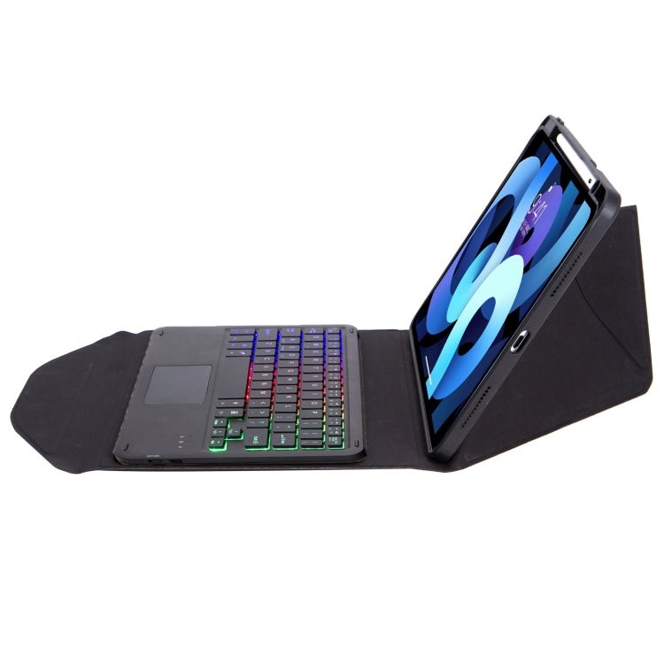 Z11B - AS Pen Slot Touchpad Backlight Bluetooth Keyboard Leather Tablet Case, For iPad Pro 11 2021/2020/2018, For iPad Air 11 2025 / 2024 / Air 5 / Air 4, For iPad 10.2 2021/2020/2019 - ORIWHIZApple AccessoriesiPad KeyboardiPad Keyboard Universal