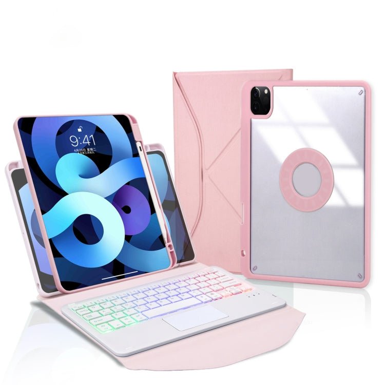 Z11B - AS Pen Slot Touchpad Backlight Bluetooth Keyboard Leather Tablet Case, For iPad Pro 11 2021/2020/2018, For iPad Air 11 2025 / 2024 / Air 5 / Air 4, For iPad 10.2 2021/2020/2019 - ORIWHIZApple AccessoriesiPad KeyboardiPad Keyboard Universal