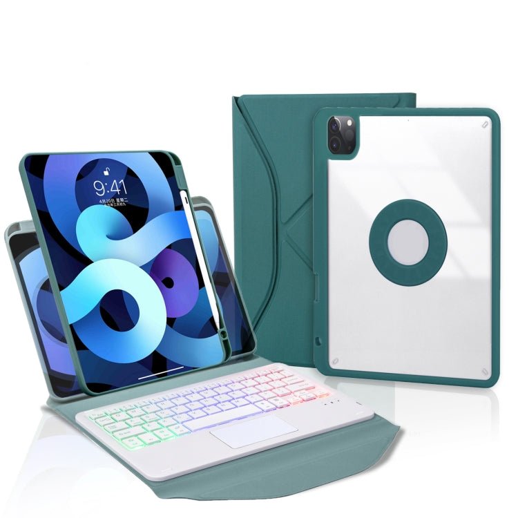Z11B - AS Pen Slot Touchpad Backlight Bluetooth Keyboard Leather Tablet Case, For iPad Pro 11 2021/2020/2018, For iPad Air 11 2025 / 2024 / Air 5 / Air 4, For iPad 10.2 2021/2020/2019 - ORIWHIZApple AccessoriesiPad KeyboardiPad Keyboard Universal
