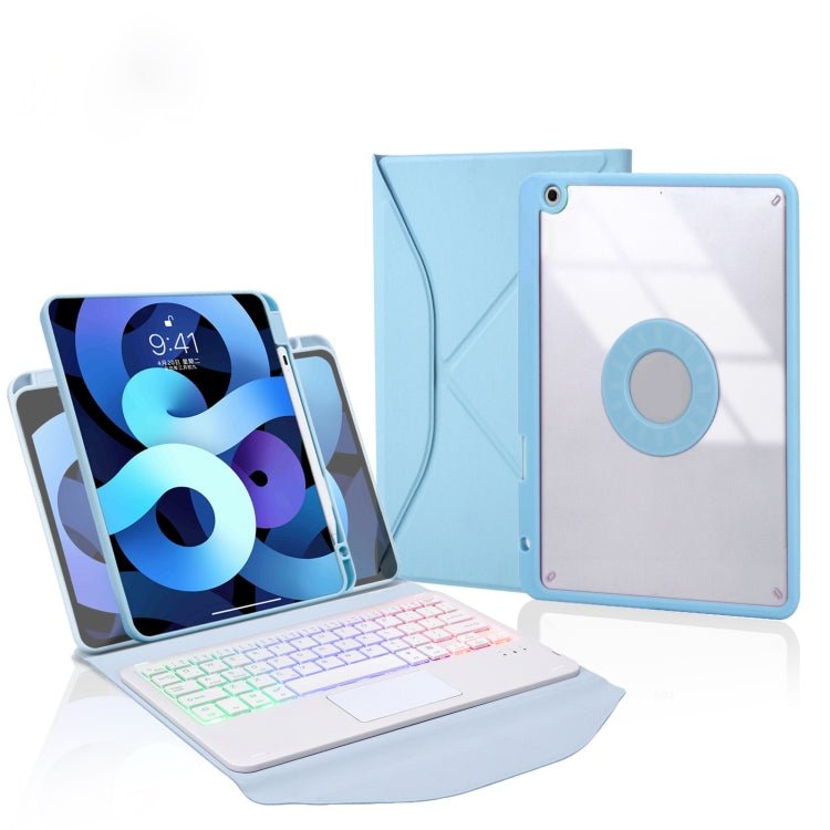 Z11B - AS Pen Slot Touchpad Backlight Bluetooth Keyboard Leather Tablet Case, For iPad Pro 11 2021/2020/2018, For iPad Air 11 2025 / 2024 / Air 5 / Air 4, For iPad 10.2 2021/2020/2019 - ORIWHIZApple AccessoriesiPad KeyboardiPad Keyboard Universal