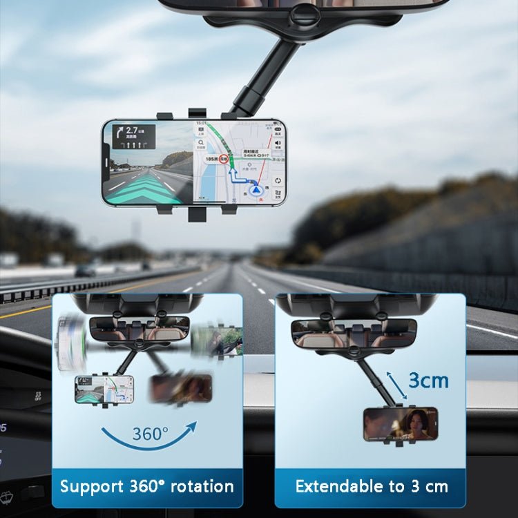 ZJ099 360 Degree Rotating Car Rearview Mirror Phone Holder, ZJ099 - ORIWHIZ