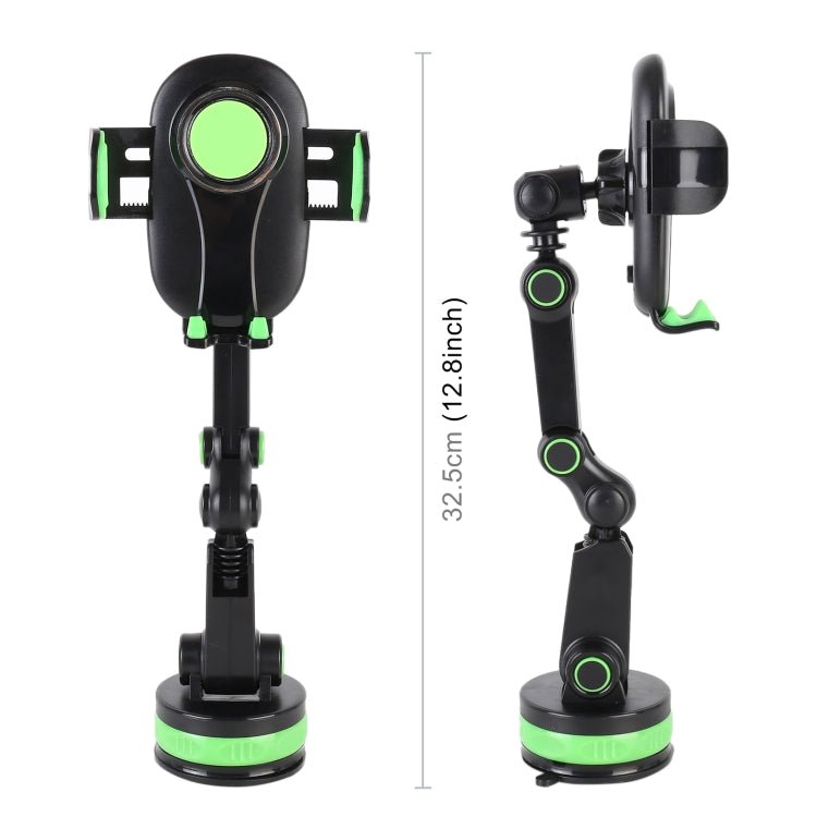 ZP - X0466 Car 360 Degree Rotating Telescopic Folding Round Suction Cup Mobile Phone Holder, ZP - X0466 (Green), ZP - X0466 (Grey) - ORIWHIZ