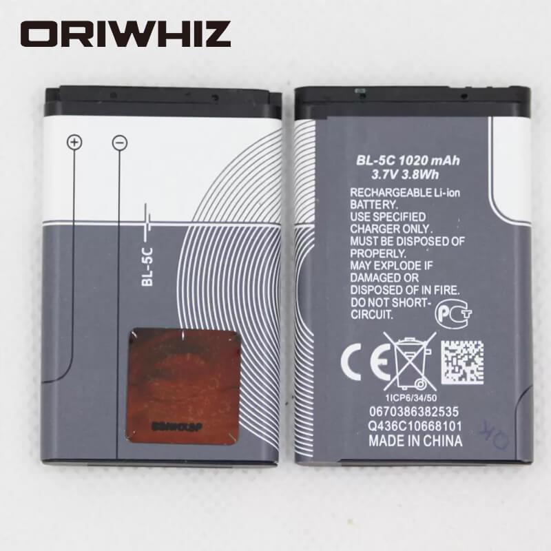 1020mah BL 5C mobile phone battery for BL-5C 1100, 1110, 1200, 1208, 1280, 1600, 2600, 2700, 3100 3110, 5130, 6230, 6230i batteries - ORIWHIZ