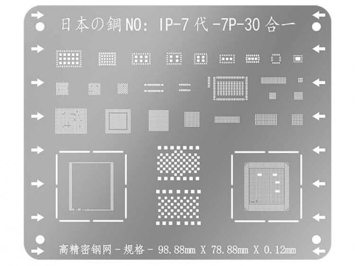 10pcs WL Multi-purpose IC Chip BGA Reballing Stencil Templates For 6 7 8 X XS MAX XR BGA IC Repair Template Heating Net - ORIWHIZ