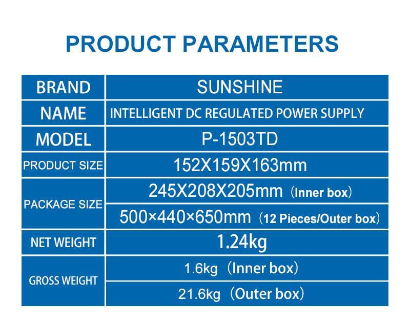 15V 3A P-1503TD Intelligent DC Regulated Power Supply LED Display Adjustable Switching Regulator Power Source for Phone Repair - ORIWHIZ