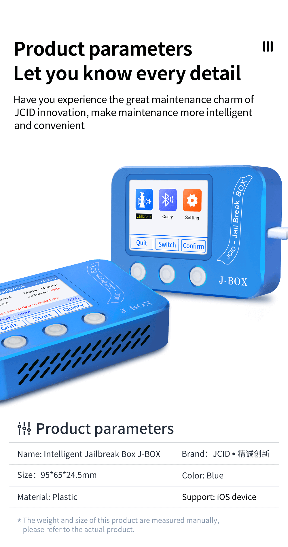 J BOX jail break box jcid Programmer for bypass ID & icloud Password on iOS device for iphone ipad Check wifi bluetooth address - ORIWHIZ