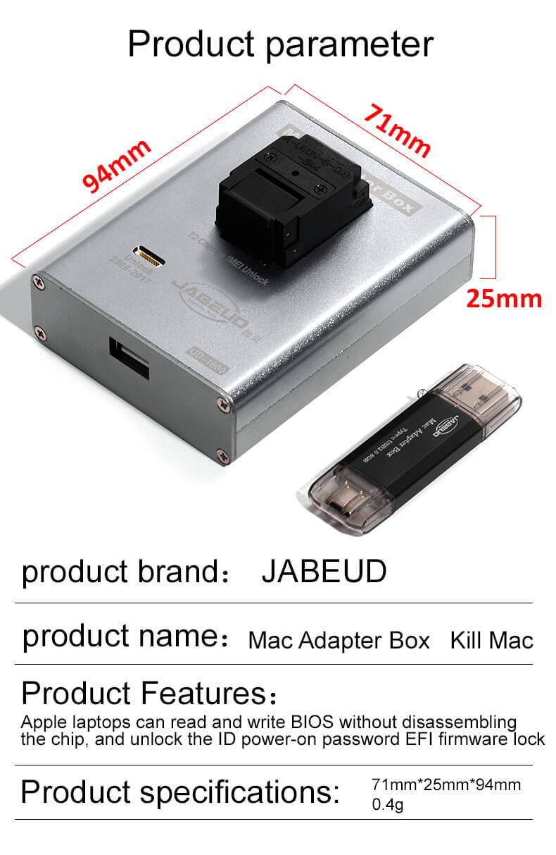 JABEUD UD-1600 Mac Adapter Box Kill Mac EFI BIOS Unlock Macbook 2008-2017 Bypass 2008 -2021 M1 Alternative BY-T200 BY-T203 DS-80 - ORIWHIZ
