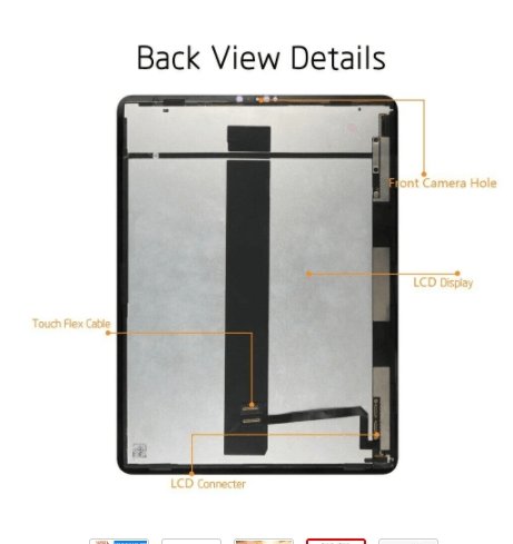 LCD Screen Replacement for iPAD Pro 12.9 A2069 A2229 A2232 A2233 with Touch - ORIWHIZ