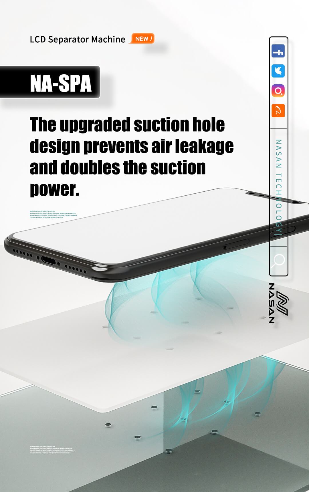 NASAN NA-SPA LCD Separator Machine with Touch Button Control for All Phone Screens Separating - ORIWHIZ