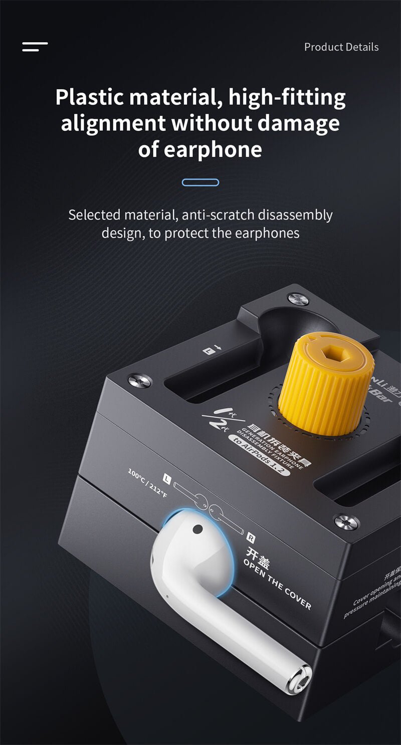 Qianli Earpods Repair Fixtureds for Airpods 1 2 Airpo Pro Opening Alignment Clamp Headphone Battery Disassembly Holder - ORIWHIZ