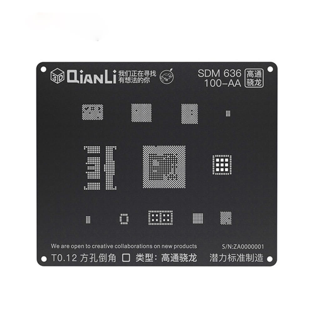 QIANLI iBlack 3D Steel mesh Reballing Stencil for Android Qualcomm EMMC MSM EMMC General DDR KIRIN 655 659 MSM 8937 2AA MTK 6582 - ORIWHIZ