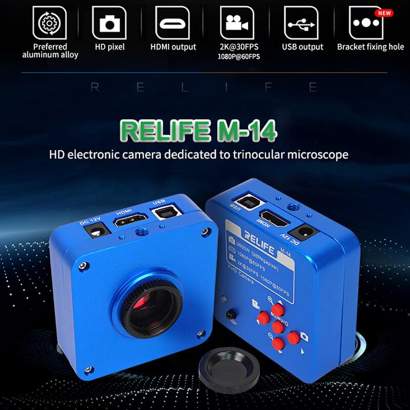 RELIFE CAMERA M-14 DIGITAL /TV /HDMI-compatible Microscope Camera HD 3800W Pixel Industrial Camera for Mobile Phone Repair - ORIWHIZ