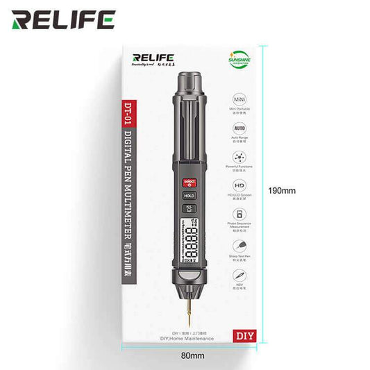 RELIFE DT-01 Smart Pen Type Multi-Function Mini Multimeter Non-Contact Tester Phase Sequence Meter For Mobile Phone Repair Tools - ORIWHIZ