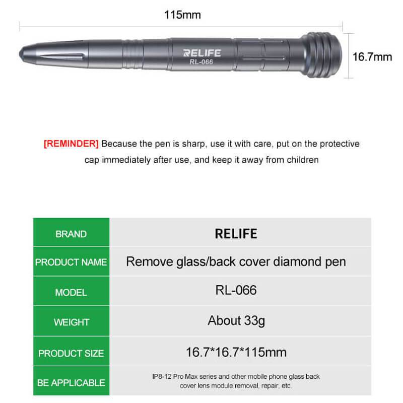 RELIFE RL-066 Back Glass Breaking PEN for iPhone IP8-12 Pro Max Phone Rear Glass Cover Remove Tools - ORIWHIZ