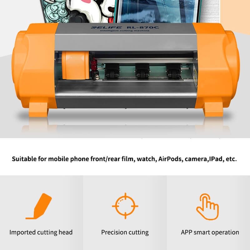 RELIFE RL-870C Intelligent Mobile phone Screen Protection Cutter Hydrogel Films plotter/Matt filters Cutting Machine for iphone - ORIWHIZ