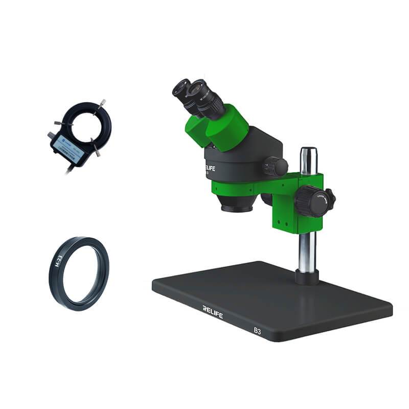 RL-M3-B3 binocular high-definition stereo microscope 7-45 continuous zoom large base mobile phone repair motherboard welding tool - ORIWHIZ