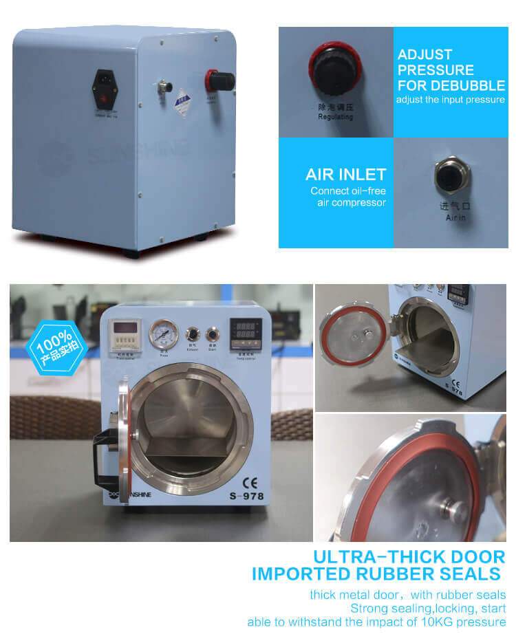 S-978A Defoaming Machine For iPhone Refurbished For Samsung iPad LCD Screen Bubble Remove OCA Bubble Removing - ORIWHIZ