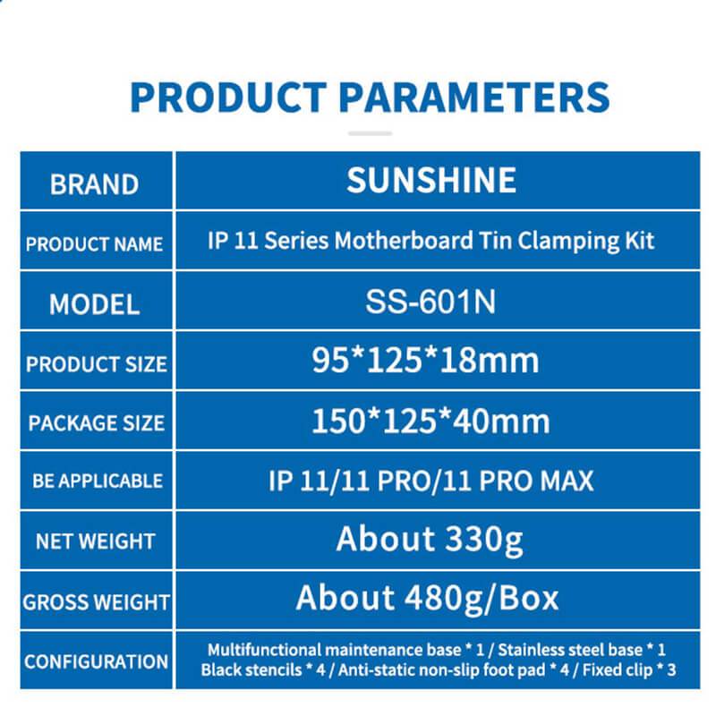 SS-601N Motherboard Reballing Fixture for IP 11 11 PRO 11 PRO MAX Double Side Planting Reballing Platform - ORIWHIZ