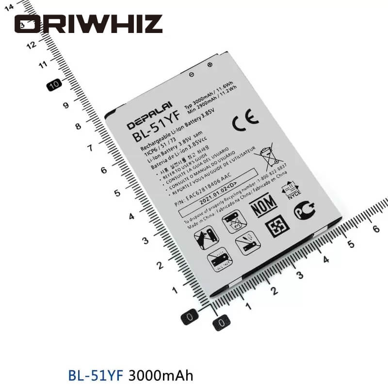 Suitable for BL-53YH BL-51YF BL-42D1F battery Optimus G3 G4 G5 D830 D850 D851 LS990 H815 H818 H810 VS987 US992 H820 F700 mobile phone battery - ORIWHIZ