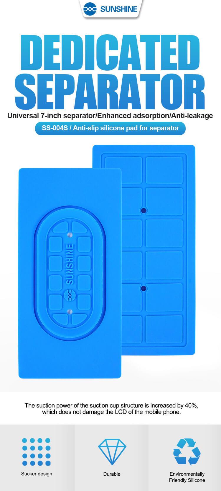 Sunshine SS-004S 7-inch mobile phone LCD separator anti-skid adsorption silicone pad, strong suction and anti-leakage - ORIWHIZ