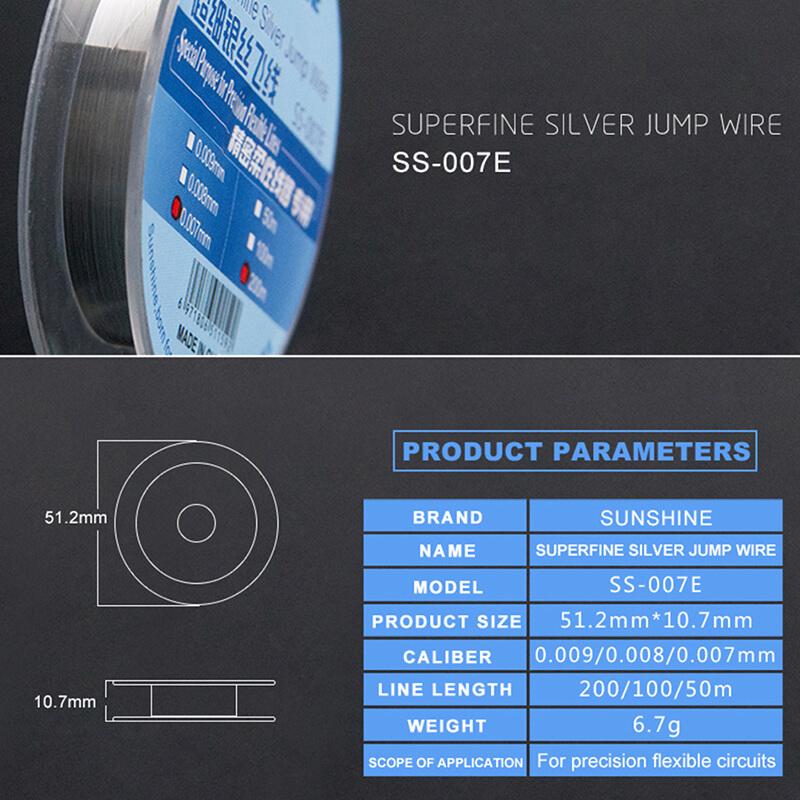 SUNSHINE SS-007E Flying Line Jump Wire 0.007mm For Mobile Phone CPU Fingerprint Touch Dedicated Repair Flying Line - ORIWHIZ