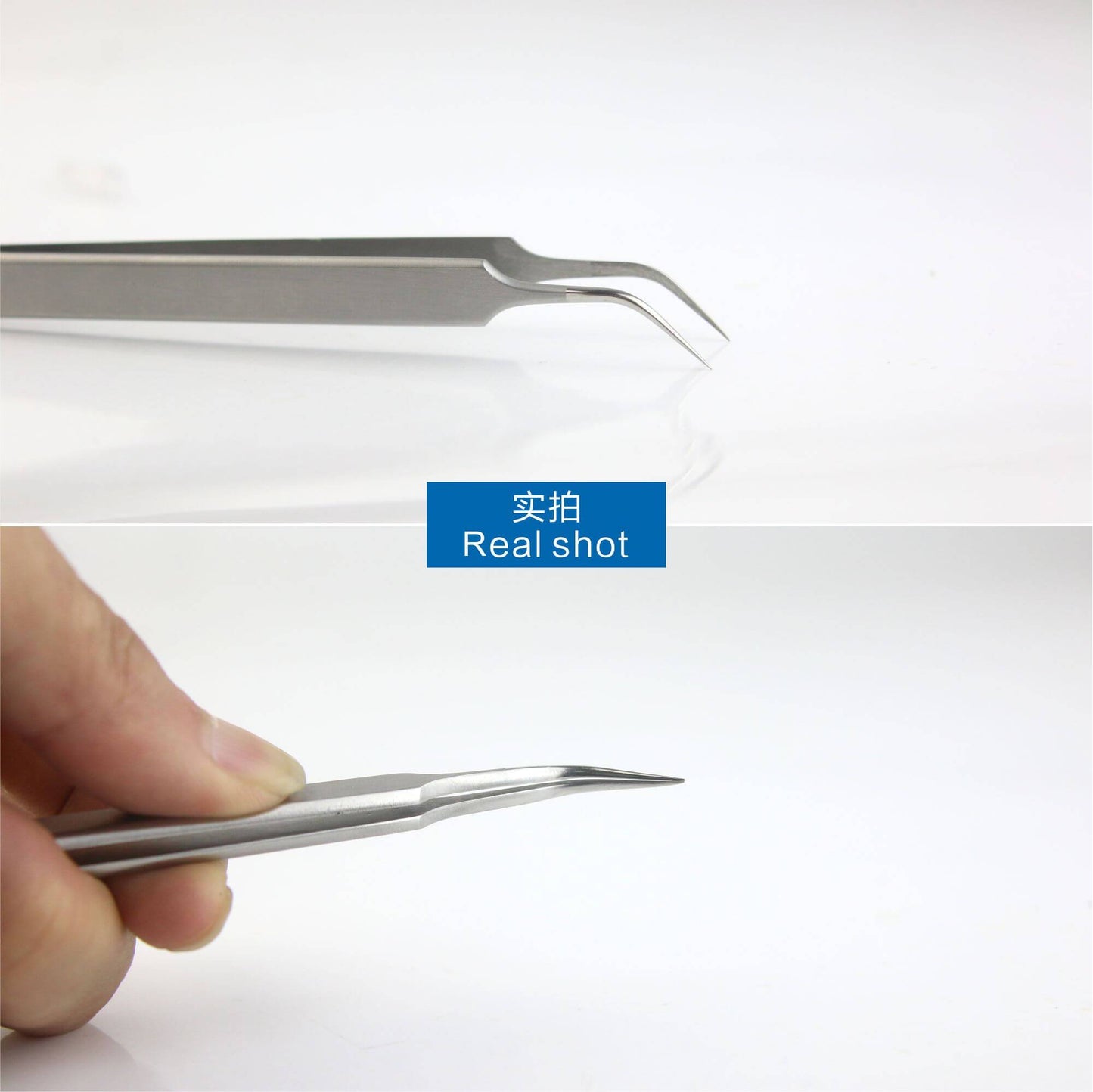 SUNSHINE ST-14S Tweezers Anti-static Curved Straight Tip Repair Hand Tools Precision Stainless Forceps for Phone PC Camera - ORIWHIZ