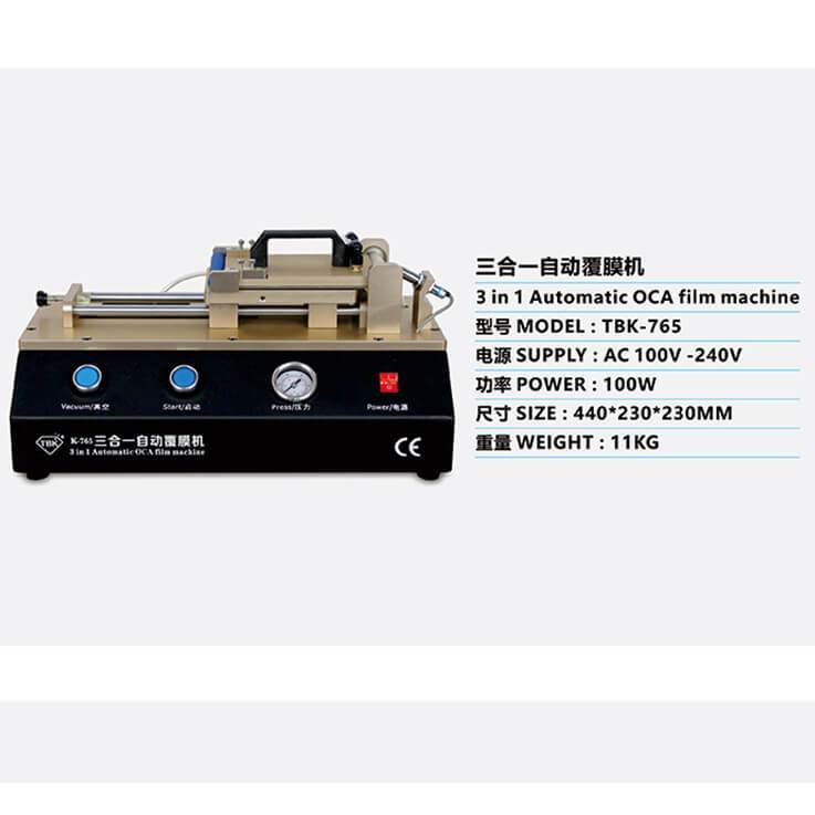 TBK-765 Universal 3 in 1 Automatic OCA Film Laminating Machine Built-in Vacuum Pump - ORIWHIZ