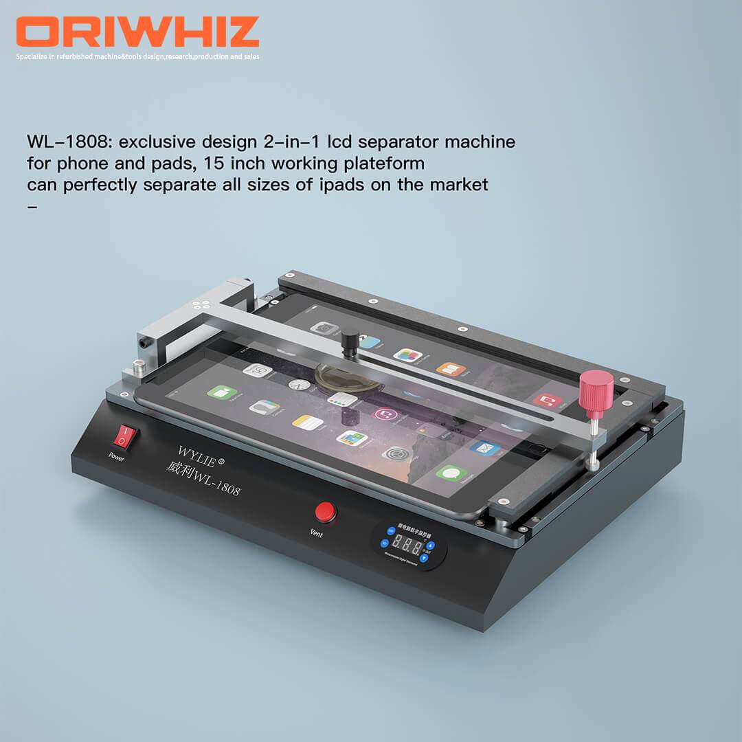 WL-1808 2 in 1 LCD Separator Machine for Phone and Pads 15 inch Working Platform for Most Pad Size - Oriwhiz Replace Parts