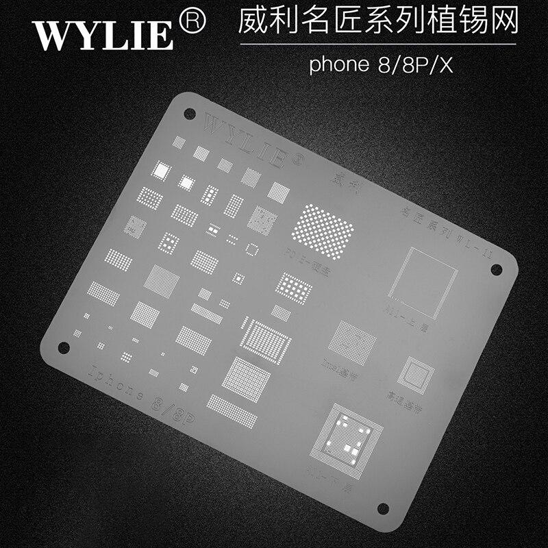 WYLIE BGA Reballing Stencil for iPhone 5/5S/6/6S/7/8 Plus/X/XR/XS 11 12 Pro Max Baseband CPU RAM Nand WiFi Power IC Chip Tin Net - ORIWHIZ