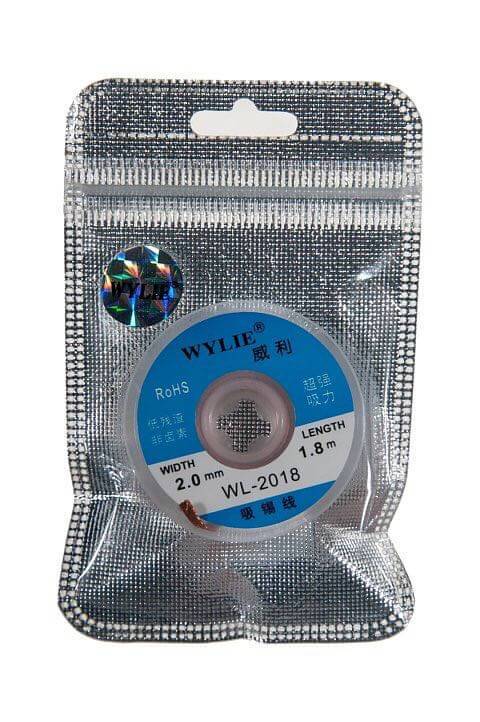 WYLIE WL-2018 soldering wire de soldering wick with braked copper wire for maintenance tin removal belt, absorb excess residue and tin slag - ORIWHIZ