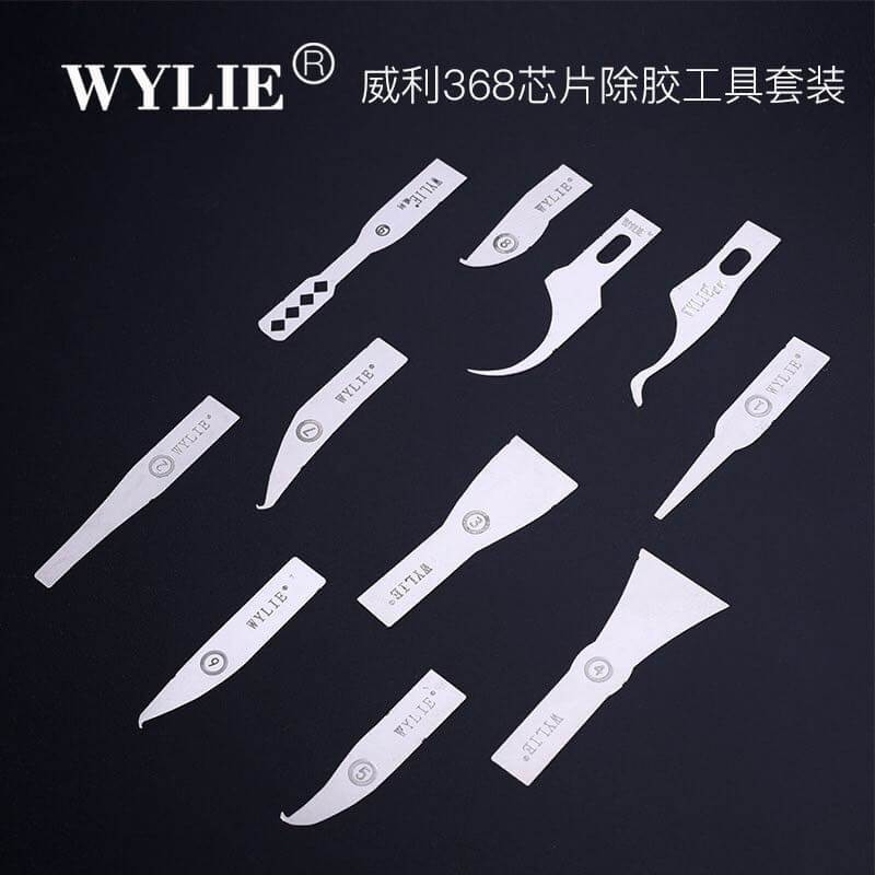 WYLIE WL-368 Glue Remov Tool with Cold Blade and Thin Blade Tech Processors knifes For iPhone CPU Mainboard IC Repair Tool Set - ORIWHIZ