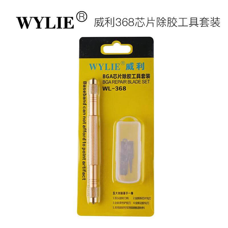 WYLIE WL-368 Glue Remov Tool with Cold Blade and Thin Blade Tech Processors knifes For iPhone CPU Mainboard IC Repair Tool Set - ORIWHIZ