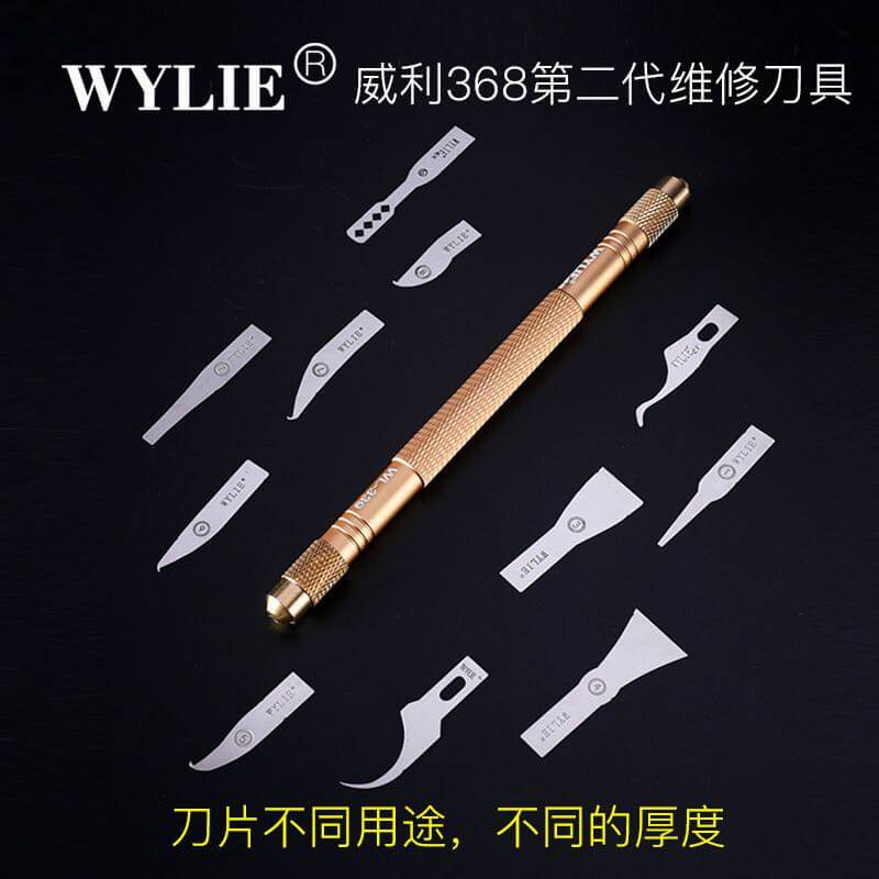 WYLIE WL-368 Glue Remov Tool with Cold Blade and Thin Blade Tech Processors knifes For iPhone CPU Mainboard IC Repair Tool Set - ORIWHIZ